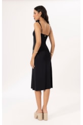 Vestido Midi Argola Jersey Preto