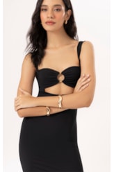 Vestido Midi Argola Jersey Preto