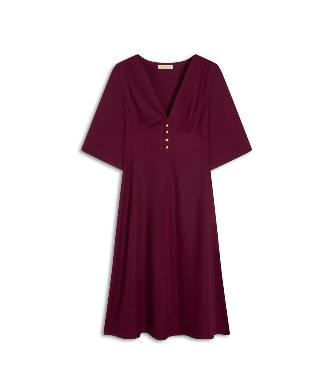 Vestido Midi Buttons Cambraia Light Vinho
