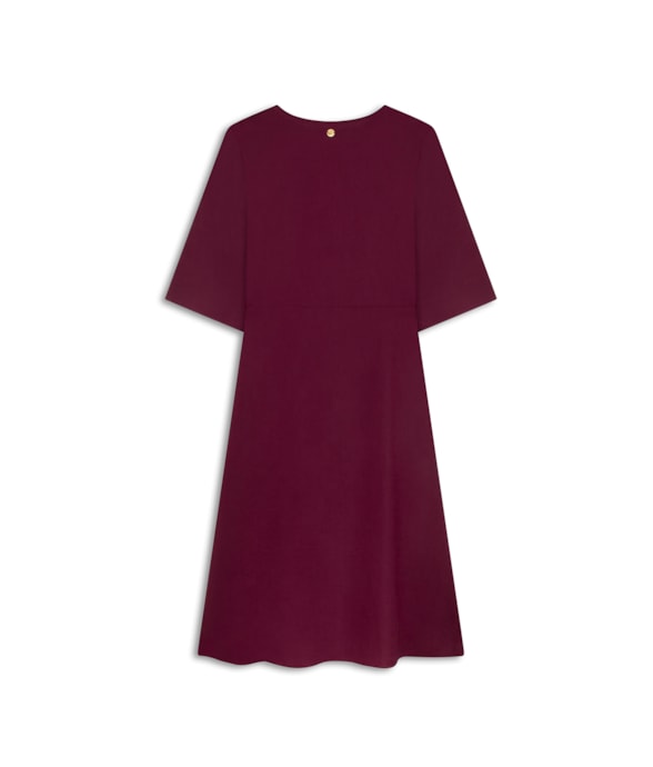 Vestido Midi Buttons Cambraia Light Vinho