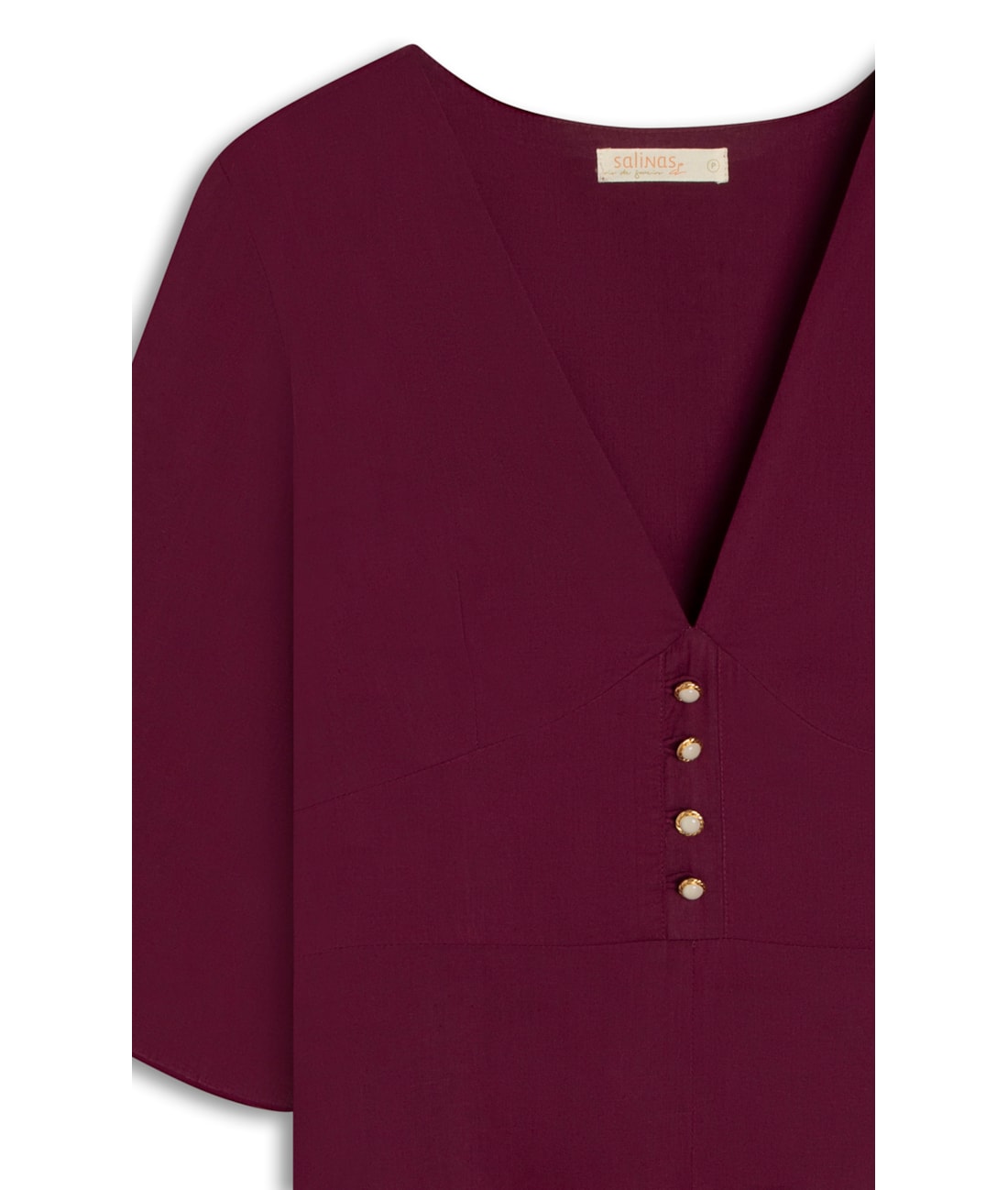 Vestido Midi Buttons Cambraia Light Vinho