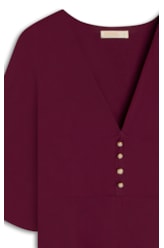 Vestido Midi Buttons Cambraia Light Vinho