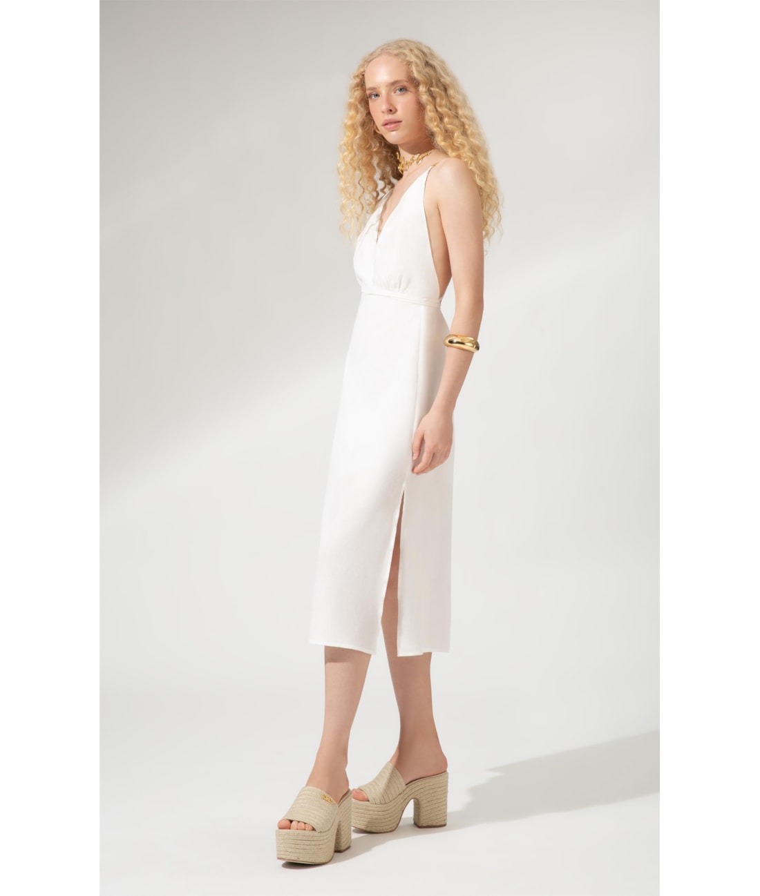 Vestido Midi Cambraia Light Off White