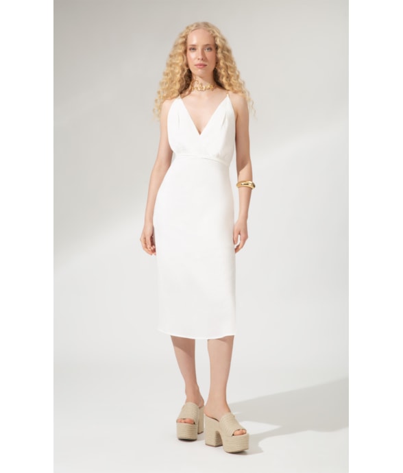 Vestido Midi Cambraia Light Off White
