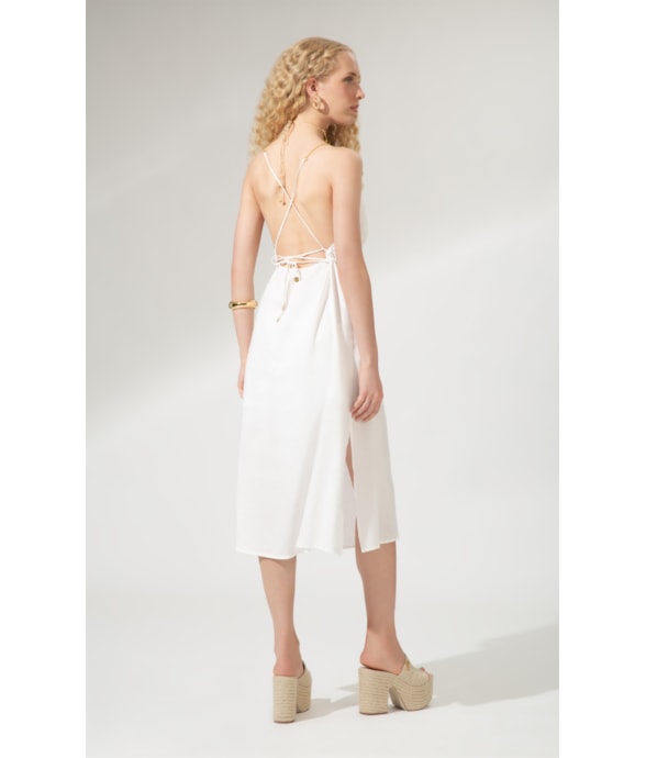Vestido Midi Cambraia Light Off White