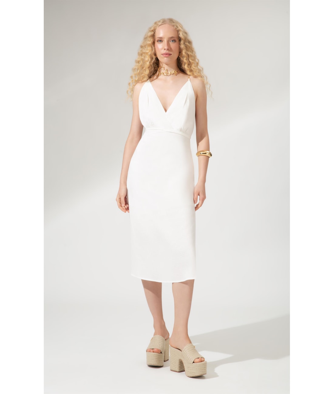 Vestido Midi Cambraia Light Off White