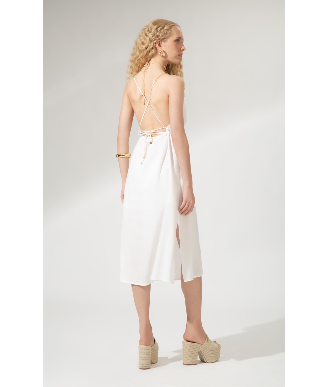 Vestido Midi Cambraia Light Off White