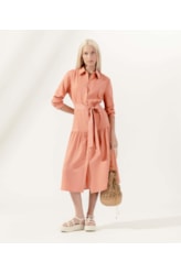 Vestido Midi Corais Cambraia Laranja