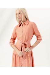 Vestido Midi Corais Cambraia Laranja