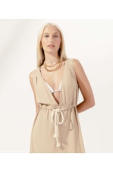 Vestido Midi Cordão Visco Linen Husk
