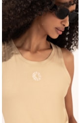 Vestido Midi de Rib Sun  Areia