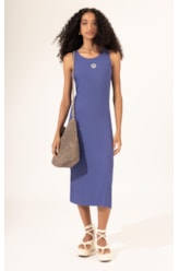 Vestido Midi de Rib Sun Old Purple