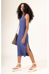 Vestido Midi de Rib Sun Old Purple