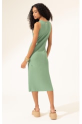 Vestido Midi de Rib Sun Verde Oliva
