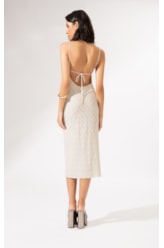 Vestido Midi Degage Eos Off White