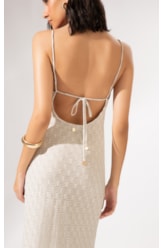 Vestido Midi Degage Eos Off White
