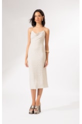 Vestido Midi Degage Eos Off White
