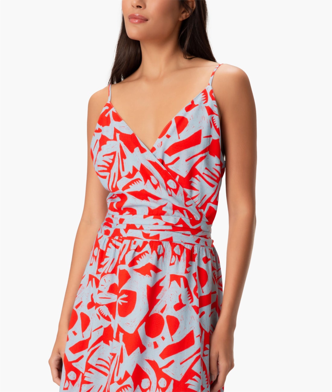 Vestido Midi Fenda Corcovado Azul Claro