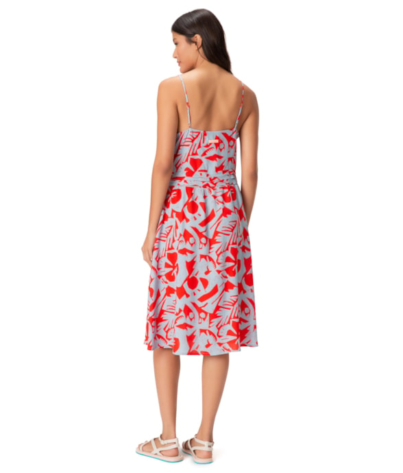 Vestido Midi Fenda Corcovado Azul Claro