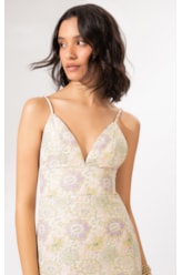 Vestido Midi Jacquard Floral Off White