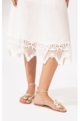 Vestido Midi Linen Guipuire Branco