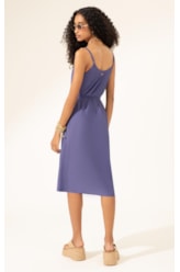 Vestido Midi Liso Califórnia Decote u Old Purple