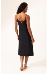 Vestido Midi Liso Califórnia Decote u Preto