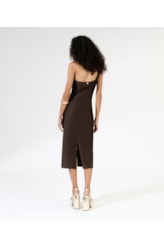 Vestido Midi Liso Sunset Ombro Só Cafe