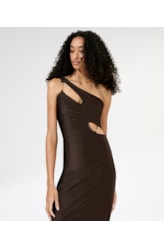 Vestido Midi Liso Sunset Ombro Só Cafe