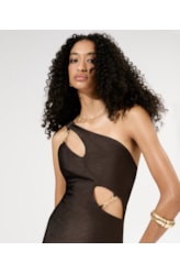 Vestido Midi Liso Sunset Ombro Só Cafe