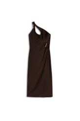 Vestido Midi Liso Sunset Ombro Só Cafe
