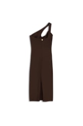 Vestido Midi Liso Sunset Ombro Só Cafe