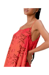 Vestido Midi Modal Print Vermelho