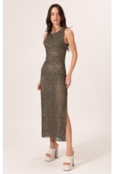 Vestido Midi Rendado Lux Grafite