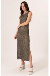 Vestido Midi Rendado Lux Grafite