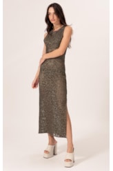 Vestido Midi Rendado Lux Grafite