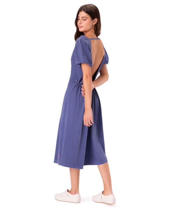 Vestido Midi Sensy Azul Bic