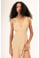 Vestido Midi Slub Texture Bridão Natural