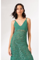 Vestido Midi Tricot Burano Verde Escuro