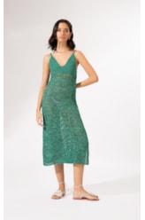 Vestido Midi Tricot Burano Verde Escuro