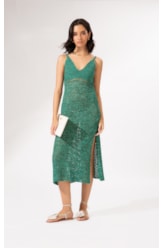 Vestido Midi Tricot Burano Verde Escuro