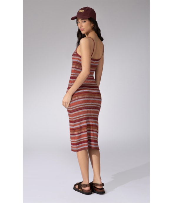 Vestido Midi Tricot Color Telha