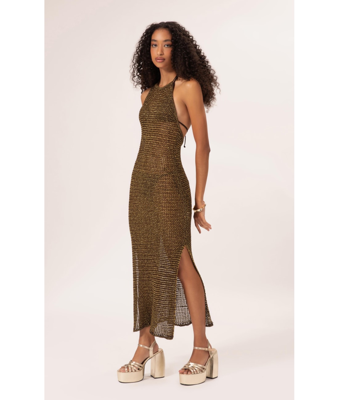 Vestido Midi Tricot Deluxe Cafe