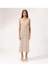 Vestido Midi Tricot Nature Areia