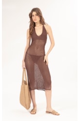 Vestido Midi Tricot Nice Marrom