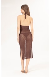 Vestido Midi Tricot Nice Marrom