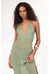 Vestido Midi Tricot Nice Verde Maca