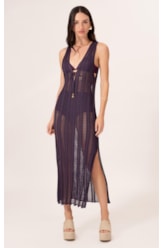 Vestido Midi Tricot Puglia Roxo