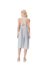 Vestido Midi Visco Stripes Azul Jeans