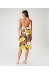 Vestido Midi Viscose Print Lemon